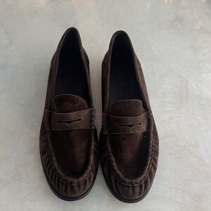 Chic Brown Suede Loafers for Women